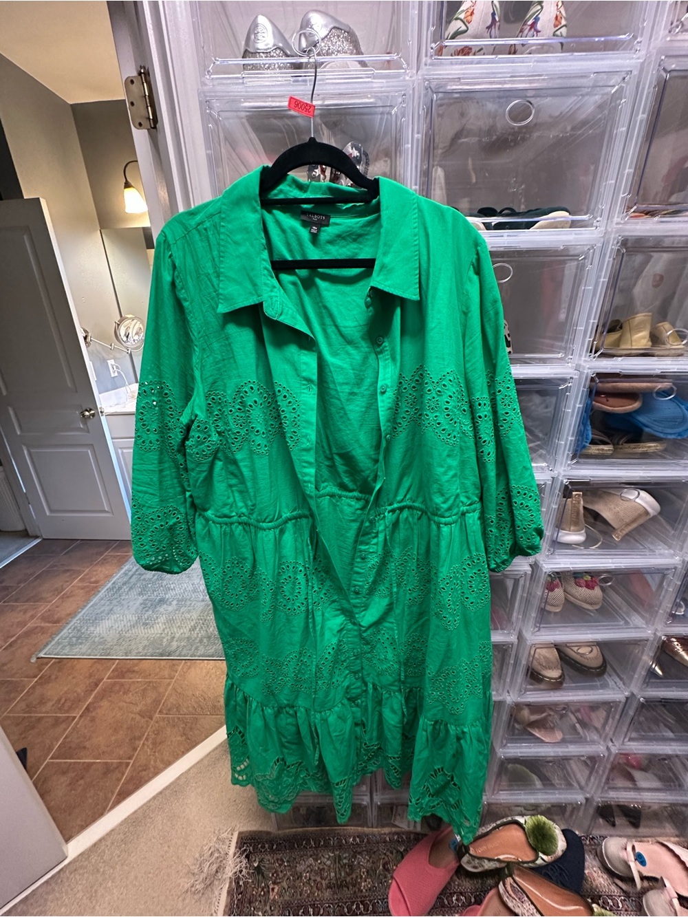 Talbots Bright Green Eyelet dress